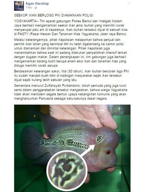 Ikan PKI yang bikin geger | Via: facebook.com/Agan Harahap