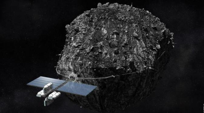 Ilustrasi kegiatan penambangan asteroid (Deep Space Industries)