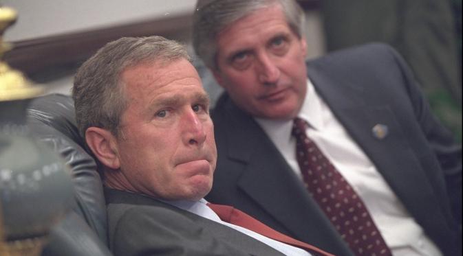 Terungkap, 16 Ekspresi George Bush Saat Kejadian 9/11 (Eric Draper/CNN)