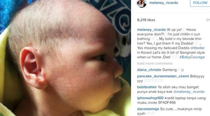 Anak kedua Melaney Ricardo, Courage Jordan Lynch [foto: instagram/melaney_ricardo]