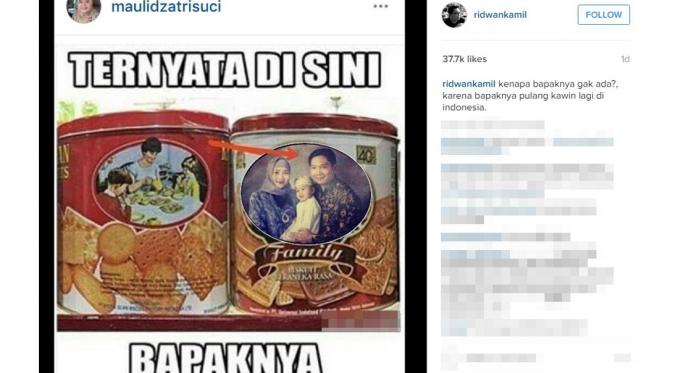 Ridwan Kamil dan Keluarga Ternyata Model Kaleng Biskuit [foto: instagram]