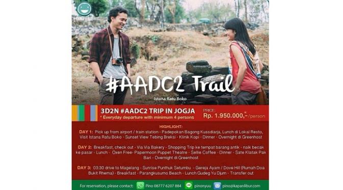 AADC Trail mengajak Anda menapak tilas perjalan Rangga dan Cinta di Yogyakarta.