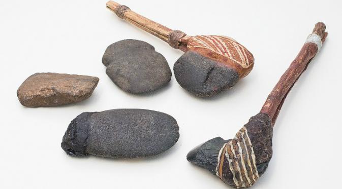 Peralatan dari batu yang digunakan oleh penduduk awal Australia (Stuart Hay/Australian National University)
