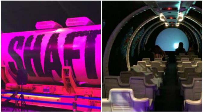 Bioskop simulator 'Shafter' berbentuk batang kelamin raksasa. (Sumber news.com.au)