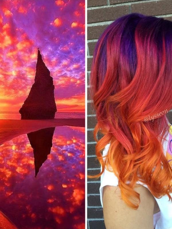 Warna rambut yang terinspirasi dengan galaksi luar angkasa. (via: Boredpanda.com)