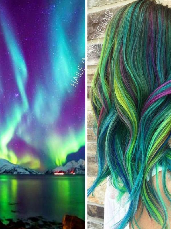 Warna rambut yang terinspirasi dengan galaksi luar angkasa. (via: Boredpanda.com)