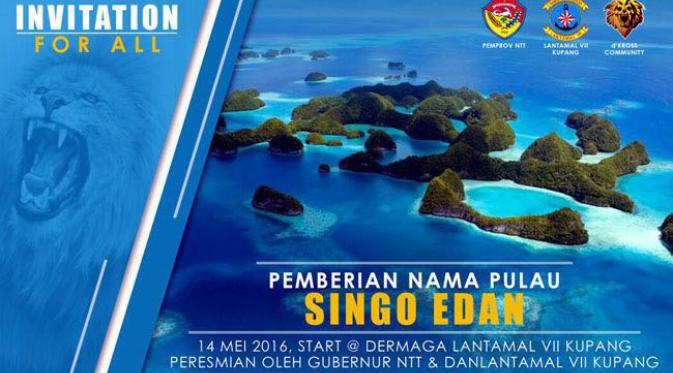 Julukan klub Arema Cronus, Singo Edan dijadikan nama sebuah pulau di Nusa Tenggara Timur. (Istimewa)