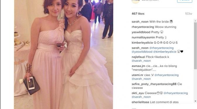 Pujian Rio Haryanto saat melihat sang pacar Sarah Noon tampil beda dengan gaun tanpa lengan (Foto: Instagram/sarah_noon)