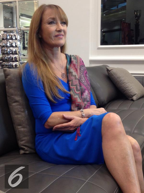 Jane Seymour dalam acara peluncuran buku Hollywood Lifestyle. [Foto: Richo Purnomo/Liputan6.com]