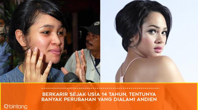 Transformasi drastis Andien Aisyah (Foto: Bintang Pictures, Desain: Muhammad Iqbal Nurfajri)