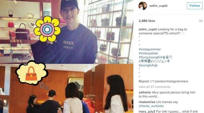 Song Joong Ki tengah berada di toko Hermes, Korea [foto: instagram]