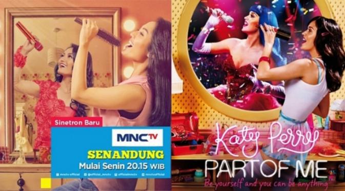Poster sinetron Siti Badriah dan poster film Katy Perry. foto: wowkeren