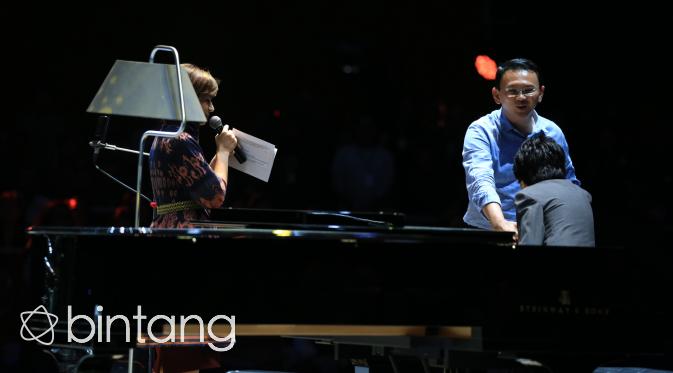 Ahok saat hadir di konser Joey Alexander bertajuk 'Joey Alexander Live in Concert'. (Adrian Putra/Bintang.com)