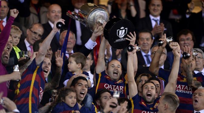 Barcelona belum terkalahkan dalam 17 pertandingan Copa Del Rey. (AFP/Josep Lago)
