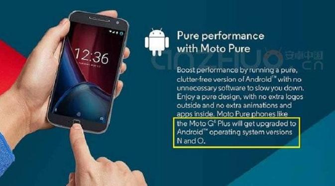 Informasi Moto G4 Plus akan mendapat pembaruan ke Android O (kredit: anzhuo.cn)