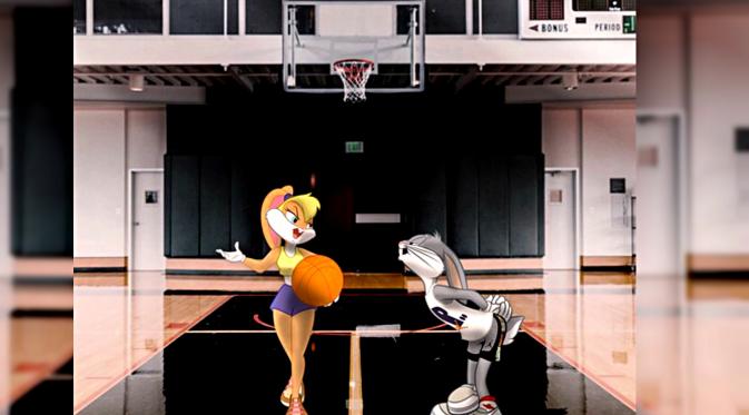 Bugs Bunny dan Lola Bunny, dua karakter dalam film Space Jam.