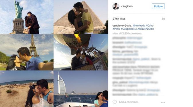 Kemesraan Titi Kamal dan Christian Sugiono di enam negara berbeda. (Instagram)