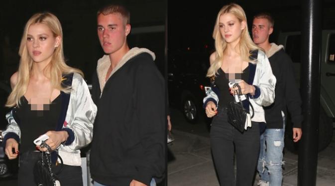 Justin Bieber terlihat makan bersama Nicola Peltz di kawasan Beverly Hills. (Source: TMZ)