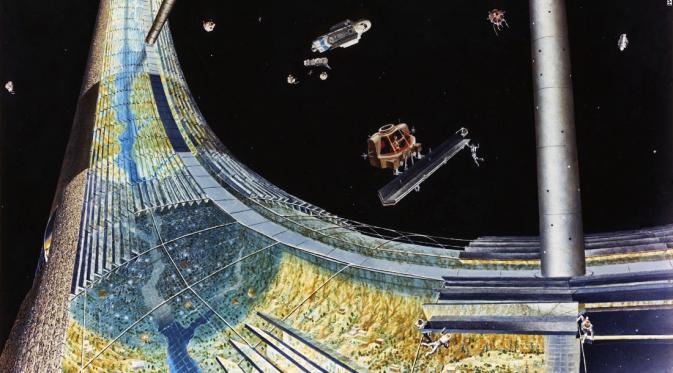 Rancangan kehidupan di luar angkas tersebut, berasal dari pemikiran brilian tim Pusat Penelitian Ames NASA, dipelopori oleh Gerard O'Neill (CNN).