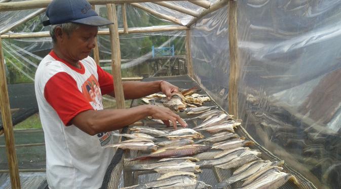 Ikan asin di Meliau berbeda dari tempat lain. (Rita Ayuningtyas/Liputan6.com)