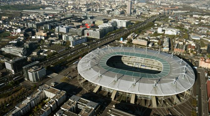 Stade de France dibangun tahun 1998 dan menjadi tempat final Piala Dunia 1998 dan final Piala Dunia Rugby 2007. (AFP/EUROLUFTBILD/Robert Grahn)