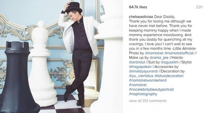 Chelsea Olivia ungkapkan pesan dari buah hati untuk Glenn Alinskie. (Instagram)