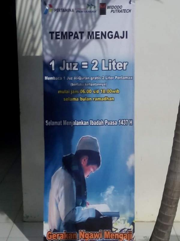 SPBU di Ngawi, Jawa Timur, berikan bensin gratis untuk yang mau ngaji 1 juz | Via: facebook/Komunitas Bikers