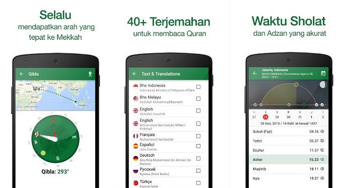 Tampilan aplikasi Muslim Pro-Ramadan 2016 (sumber: googleplaystore.com)