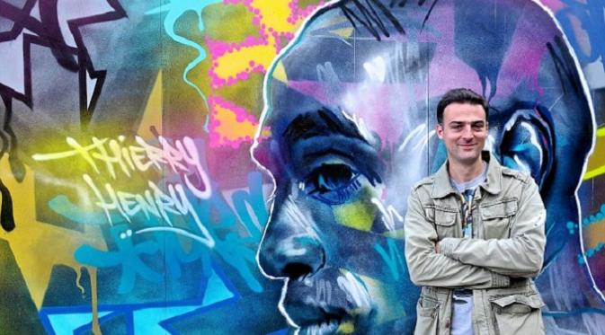 Grafiti Thierry Henry digambar oleh seniman bernama Tore / Daily Mail