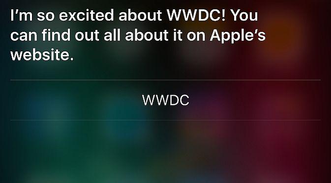 Reaksi Siri ketika ditanya mengenai WWDC 2016 (Foto: Phone Arena)