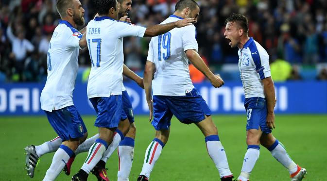 Timnas Italia menghadapi ujian berat saat jumpa Spanyol. (AFP)