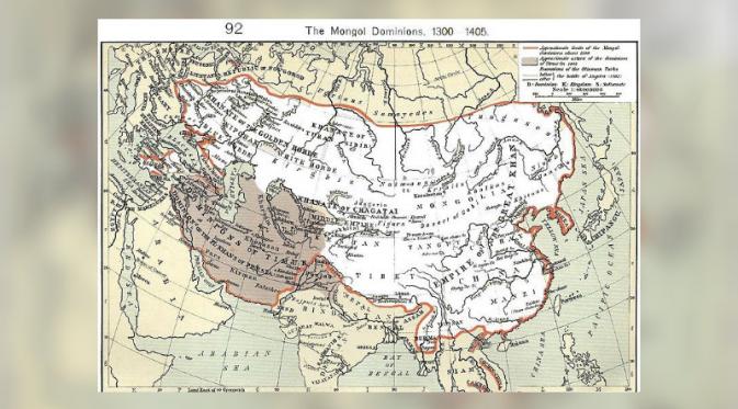 Wilayah kekuasaan Kekaisaran Mongolia pada Abad ke-13 dan ke-14 (Wikipedia)