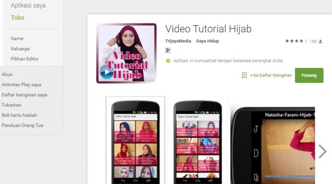 Aplikasi video tutorial hijab (Sumber: Google Play).