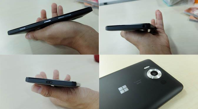 Tampilan desain Lumia 950. (Liputan6.com/ Jeko Iqbal Reza)