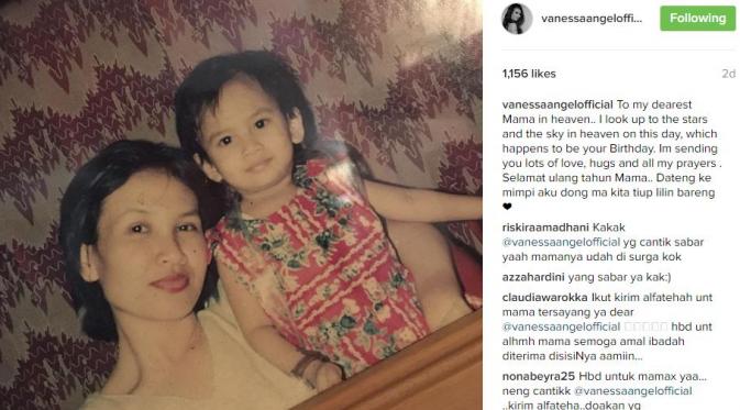 Vanessa Angel saat masih kecil bersama ibunda tercinta [foto: instagram/vanessaangelofficial]