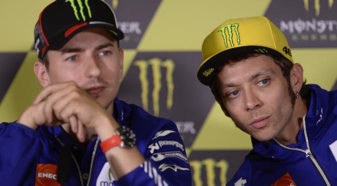 Jorge Lorenzo dan Valentino Rossi (JOSEP LAGO / AFP)