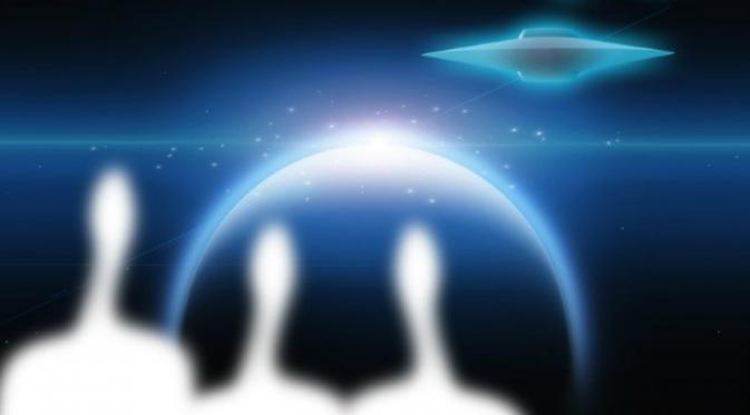 Ilustrasi humanoid dan UFO (iStock)