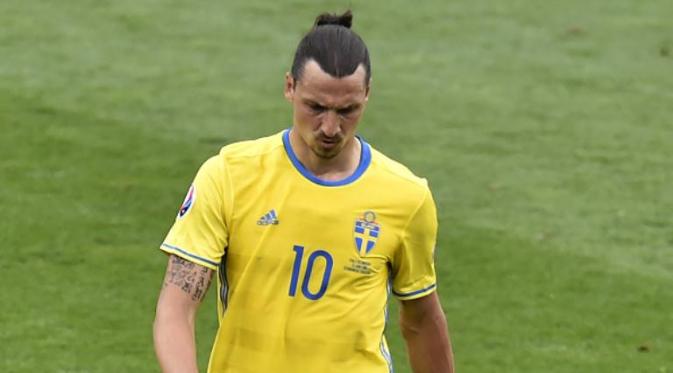 Striker tim nasional Swedia, Zlatan Ibrahimovic. (AFP/Pascal Pavani)