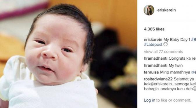 Eriska Rein melahirkan bayi laki-laki (Instagram/@eriskarein)