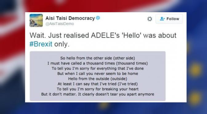 Lagu Adel ternyata soal Brexit?