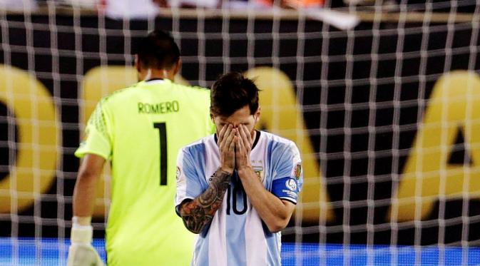 Bagi Lionel Messi, ini adalah kegagalan ketiga di final Copa America setelah tahun 2007 dan 2015. (Reuters/Adam Hunger-USA Today Sports)