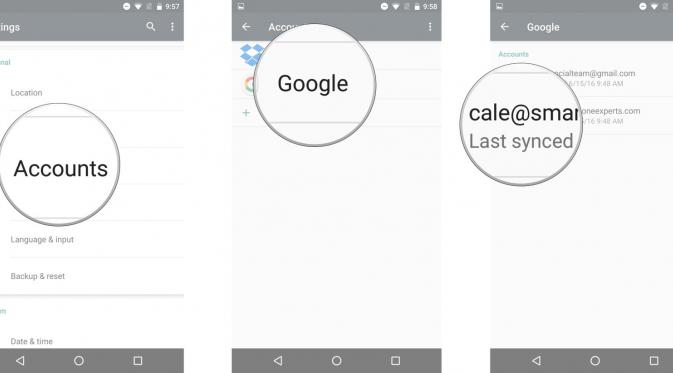 Hapus akun Google dari smartphone Android (Sumber: Android Central).