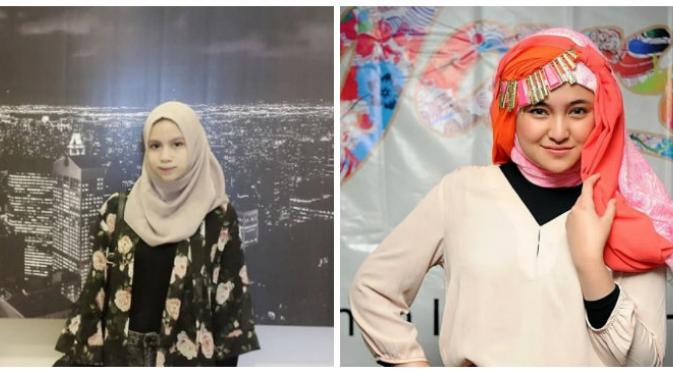 Nesyana Ayu Nabila, calon istri Ben Kasyafani, memiliki gaya hijab yang berbeda dengan Marshanda beberapa waktu yang lalu.