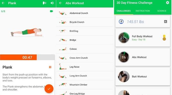 30 Day Fit Challenge Workout, aplikasi yang bantu Anda tetap fit selama berpuasa (sumber: googleplaystore.com)