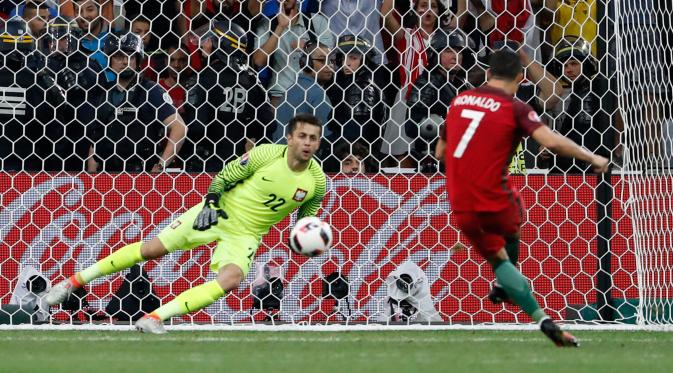 Cristiano Ronaldo cetak gol di adu penalti melawan Polandia
