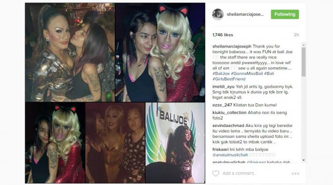 Sheila Marcia berada di Bali Joe Bar, Bali [foto: instagram]