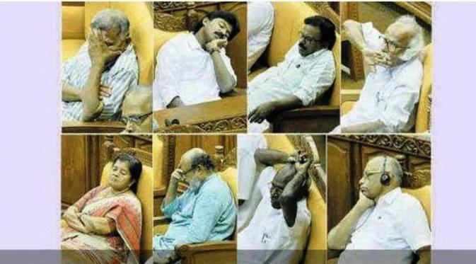 Sejumlah anggota DPR India membela diri, mereka mengaku tertidur karena kelelahan (Media One)