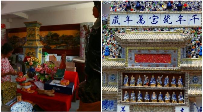 Seorang wanita berusia 86 tahun menggelontorkan miliaran rupiah demi membangun istana porselen menggunakan koleksinya selama puluhan tahun. (Sumber Sina via Shanghaiist)