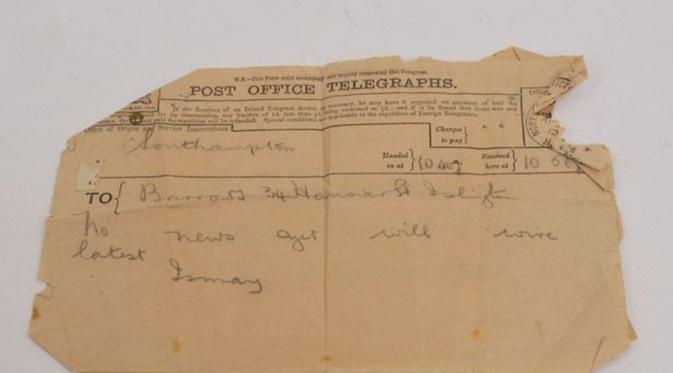 Surat Terakhir dari 'Dasar Lautan' Awak Kapal Titanic (Solent News/Mirror.co.uk)