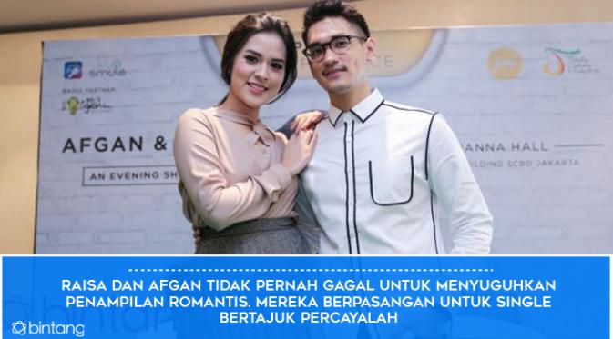 Raisa dan Afgan. (Foto: Adrian Putra/Bintang.com, Desain: Muhammad Iqbal Nurfajri/Bintang.com)